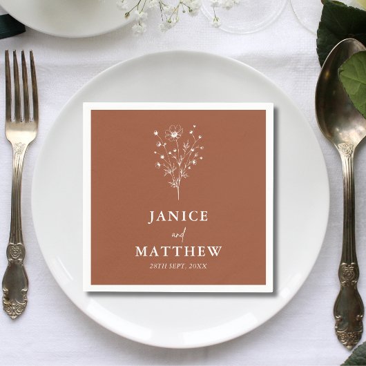 素朴焼きオレンジボ結婚ホ スタンダードカクテルナプキン