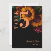 素朴焼きオレンジ色のフローラ結婚のテーブル番号 サンキューカード (裏面)