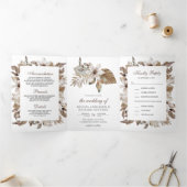 素朴熱帯乾燥パーム離れフローラ結婚ズ 三つ折り招待状 (内部)