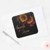 素朴燃えたオかわいらしレンジ結婚フローラ スクエアシール (封筒)