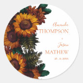 素朴燃えたオかわいらしレンジ結婚フローラ ラウンドシール (正面)