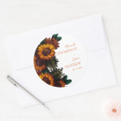 素朴燃えたオかわいらしレンジ結婚フローラ ラウンドシール (封筒)