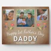 素朴父の日のパパ記念の日3写真 フォトプラーク (正面)