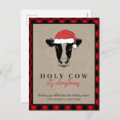 素朴牛のクリスマスカード シーズンポストカード (正面/裏面)