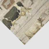 素朴牛の木造の農家のパターンの切り離 薄葉紙 (詳細)