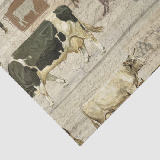 素朴牛の木造の農家のパターンの切り離 薄葉紙 (詳細)