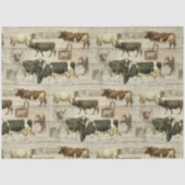 素朴牛の木造の農家のパターンの切り離 薄葉紙 (正面)