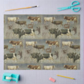 素朴牛の牛の農家のパターンの切り離し 薄葉紙 (クラフト)