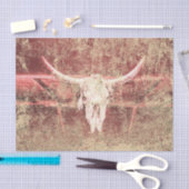 素朴牛スカル茶色ベージュグランジ感 薄葉紙 (クラフト)