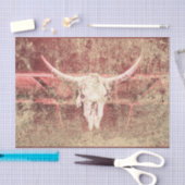 素朴牛スカル茶色ベージュグランジ感 薄葉紙 (クラフト)