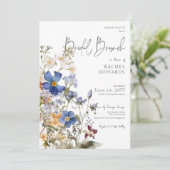 素朴牧草地ワイルドフラワーウォータカラーブライダルブランチ 招待状 (スタンド正面)