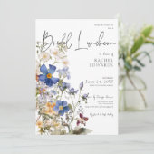 素朴牧草地ワイルドフラワーウォータカラーブライダルランチ 招待状 (スタンド正面)