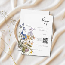 素朴牧草地ワイルドフラワーパープルウォーター色QR