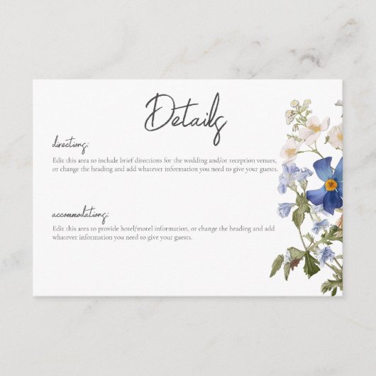 素朴牧草地ワイルドフラワーパープルウォーター エンクロージャーカード (正面)