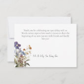 素朴牧草地ワイルドフラワーパープルウォーター サンキューカード (裏面)