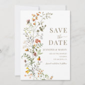 素朴牧草花リース保存日 招待状 (正面)