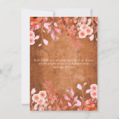 素朴牧草野の花フローラ結婚ありがとうございました カード (裏面)