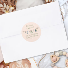 素朴物干しベビーガールシャワー差出人住所 ラウンドシール