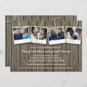 素朴物干し写真ウェディングシャワー 招待状 (正面/裏面)