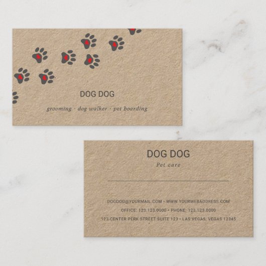 素朴犬シッターのパスの名刺 名刺 (正面/裏面)