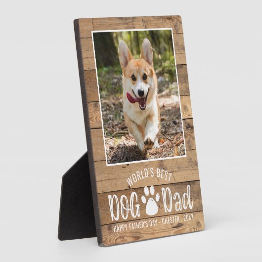 素朴犬最高のパパ写真父の日 フォトプラーク (側面)