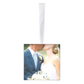 素朴狩りはOver Lightsの結婚写真コラージュ キューブオーナメント (右)