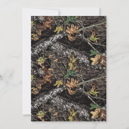 素朴狩り迷彩柄ブライダルシャワー招待状 招待状 (裏面)