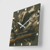 素朴狩り野生生物の表示アウトドア スクエア壁時計 (傾斜)