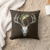 素朴狩り〔雄ジカの〕枝角魚釣り クッション (ブランケット)