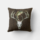 素朴狩り〔雄ジカの〕枝角魚釣り クッション (裏面)