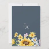 素朴王室の青いオピュレ結婚ンス 招待状 (裏面)