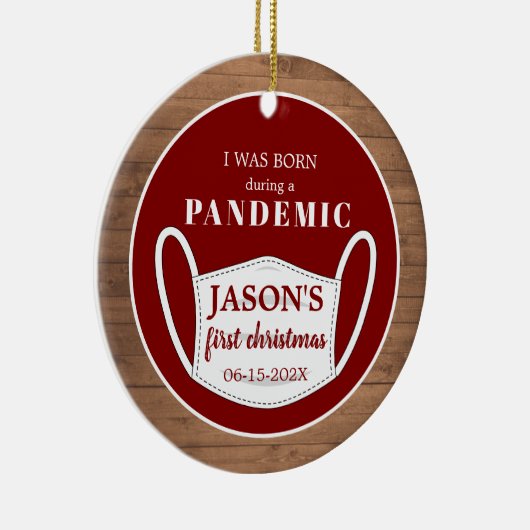 素朴生まれ初めてのクリスマス セラミックオーナメント (右)