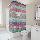 素朴生地：テクスチャカラフルモザイク シャワーカーテン (インサイチュ)