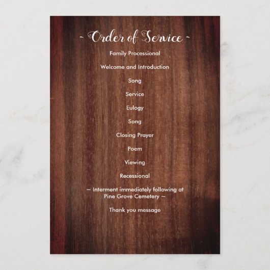 素朴生活追悼事業お祝い プログラム (裏面)