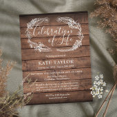 素朴生葬の木材お祝い 案内ポストカード