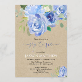 素朴男の赤ちゃん園青いフローラの水色を参照 招待状