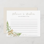 素朴男女兼用アドバイスは赤ちゃんシャワーを希望 アドバイスカード (正面/裏面)