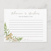 素朴男女兼用アドバイスは赤ちゃんシャワーを希望 アドバイスカード (正面)