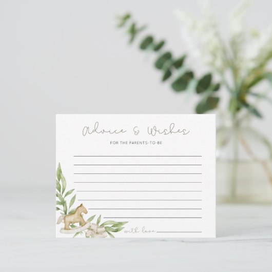 素朴男女兼用アドバイスは赤ちゃんシャワーを希望 アドバイスカード (スタンド正面)
