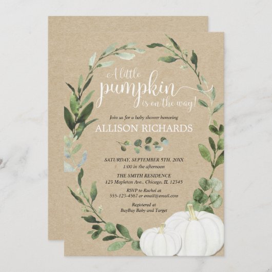 素朴男女兼用秋 招待状 (正面/裏面)