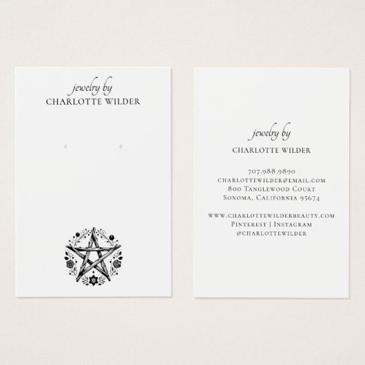 素朴異教のウィッカ信者星形五角形ジュエリーイヤリング (正面&裏面)