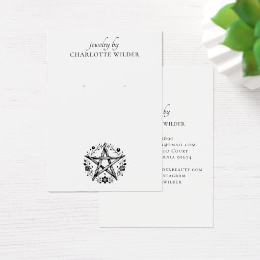 素朴異教のウィッカ信者星形五角形ジュエリーイヤリング (デスク)