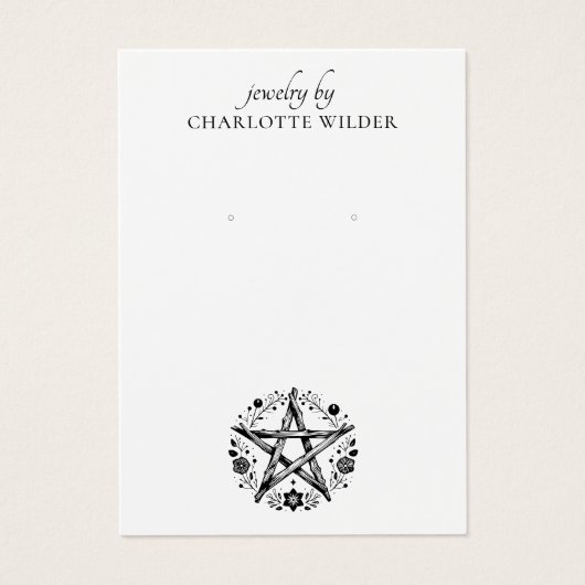 素朴異教のウィッカ信者星形五角形ジュエリーイヤリング (正面)