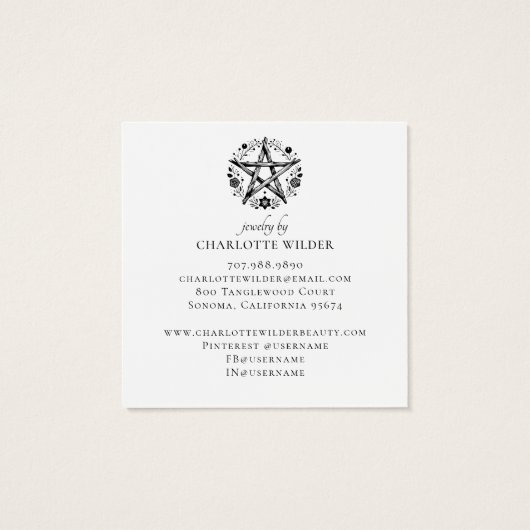 素朴異教のウィッカ信者星形五角形ジュエリーイヤリング (裏面)