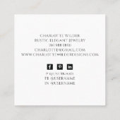 素朴異教のジュエリーデザイナーソーシャルメディア スクエア名刺 (裏面)