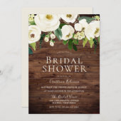素朴白い花とクリームブライダルシャワー 招待状 (正面/裏面)