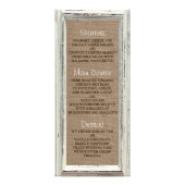 素朴白フレームとバーラップ結婚のメニュー ラックカード