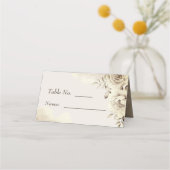 素朴白結婚バラのテーブル番号座席表 プレイスカード (裏面)