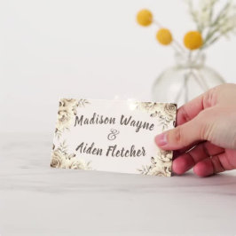 素朴白結婚バラのテーブル番号座席表 プレイスカード