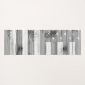 素朴白黒グレイ木材USA国旗モノグラム ヨガマット (裏面(横))